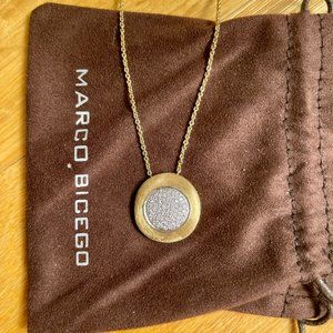 Marco Bicego Delicati Large Pendant Necklace 18K Yellow Gold Diamond Like New